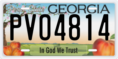 GA license plate PVO4814