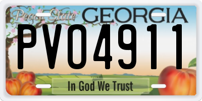 GA license plate PVO4911