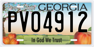 GA license plate PVO4912