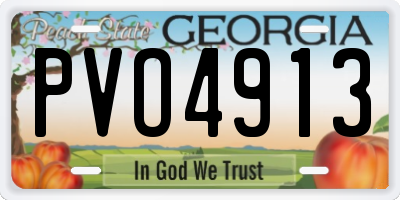 GA license plate PVO4913
