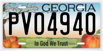 GA license plate PVO4940