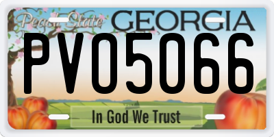 GA license plate PVO5066
