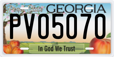GA license plate PVO5070