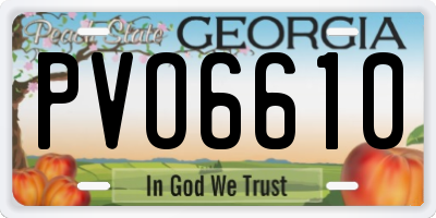 GA license plate PVO6610