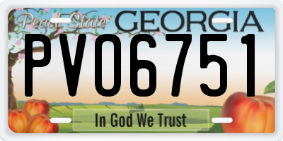 GA license plate PVO6751