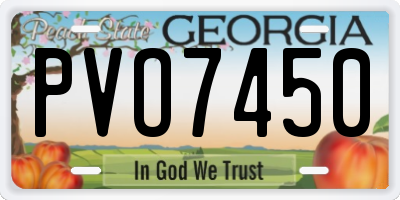 GA license plate PVO7450