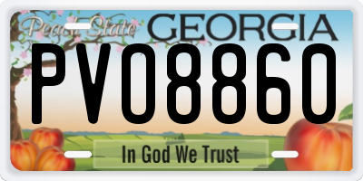 GA license plate PVO8860