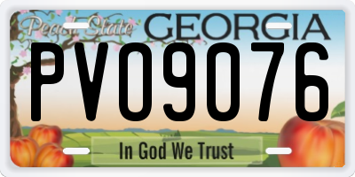 GA license plate PVO9076