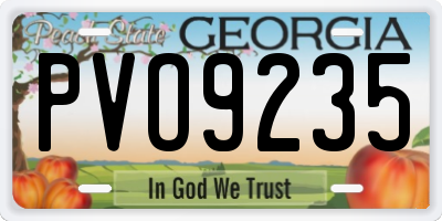 GA license plate PVO9235