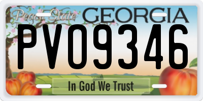 GA license plate PVO9346