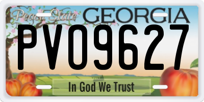 GA license plate PVO9627