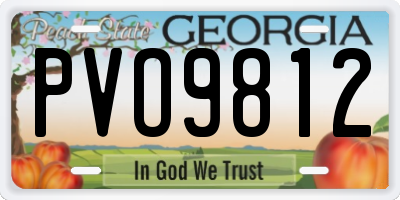 GA license plate PVO9812