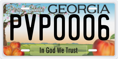 GA license plate PVP0006