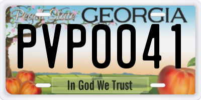 GA license plate PVP0041