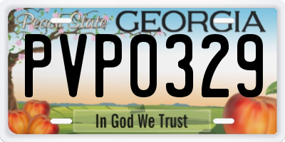 GA license plate PVP0329