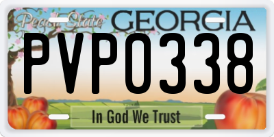 GA license plate PVP0338