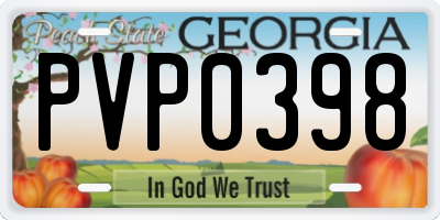 GA license plate PVP0398