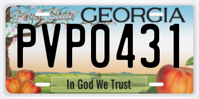 GA license plate PVP0431