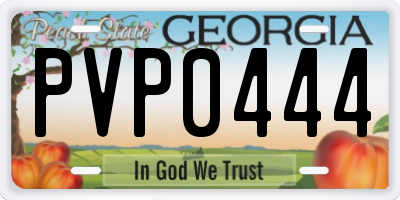 GA license plate PVP0444