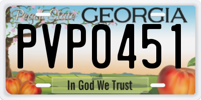 GA license plate PVP0451