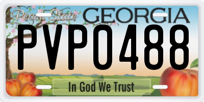 GA license plate PVP0488