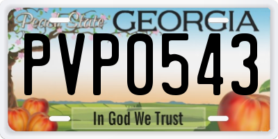 GA license plate PVP0543