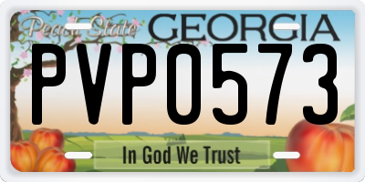GA license plate PVP0573