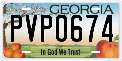 GA license plate PVP0674
