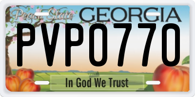 GA license plate PVP0770