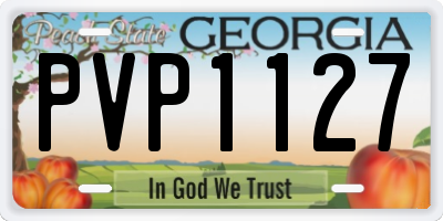 GA license plate PVP1127