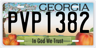 GA license plate PVP1382