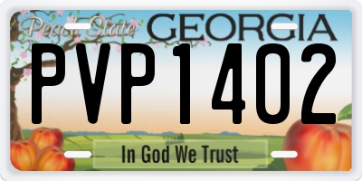 GA license plate PVP1402