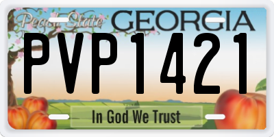 GA license plate PVP1421