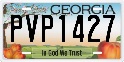 GA license plate PVP1427