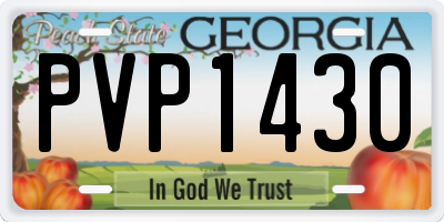 GA license plate PVP1430