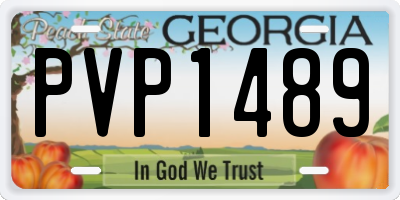 GA license plate PVP1489