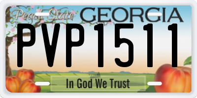GA license plate PVP1511