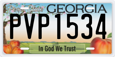 GA license plate PVP1534