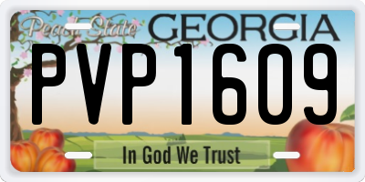 GA license plate PVP1609