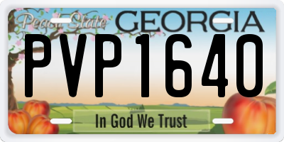 GA license plate PVP1640