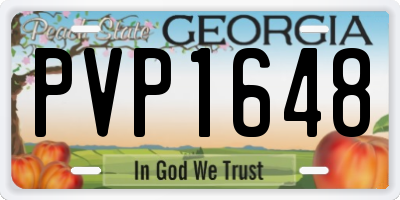 GA license plate PVP1648