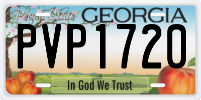 GA license plate PVP1720