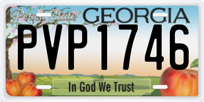 GA license plate PVP1746