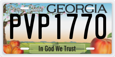 GA license plate PVP1770