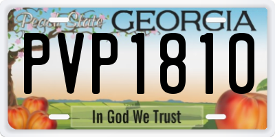 GA license plate PVP1810