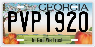 GA license plate PVP1920