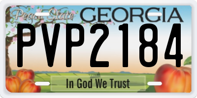 GA license plate PVP2184