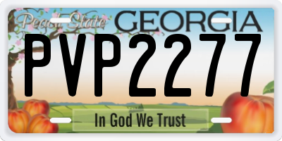 GA license plate PVP2277