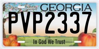 GA license plate PVP2337