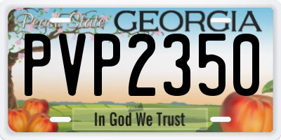 GA license plate PVP2350